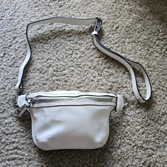 Mango Handbags - Mango White Crossbody Bag Adjustable Strap Zipper Accent Casual Solid Women